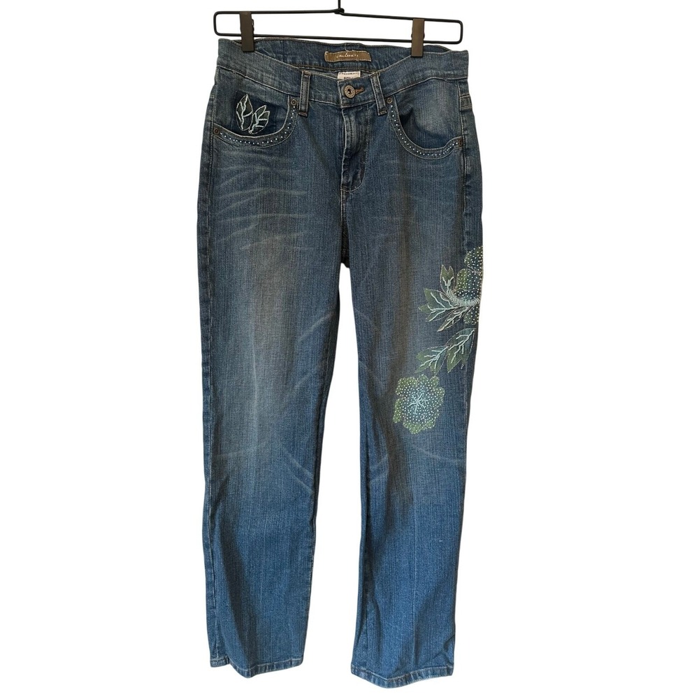 Z. Cavaricci Embroidered Beaded Jeans | Size 8 Coastal core, vacation‎ vibes
